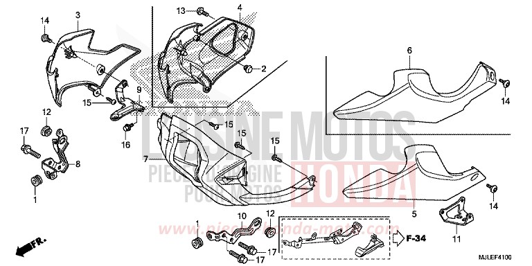 PANNEAU INFERIEUR de NC700S DCT SEAL SILVER METALLIC (NHA14) 2014
